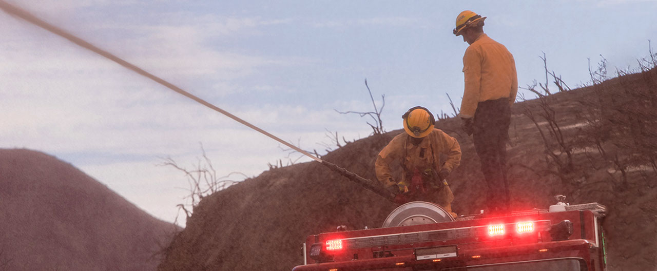 firefighters at work