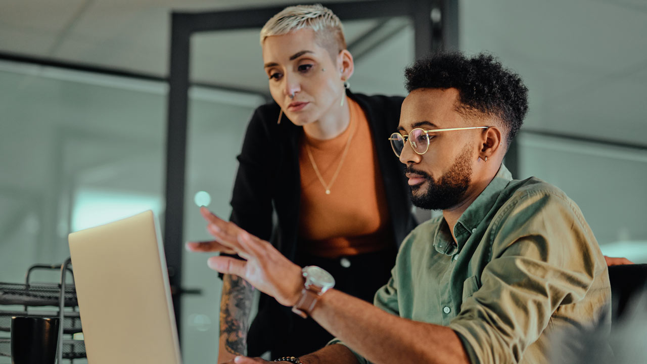 two people are working