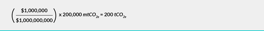  Mathematical formula showing year two "insured emissions" for this client would have risen to 140,000 metric tons.